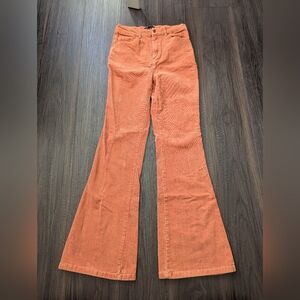 Women's Orange Corduroy Flare Pants